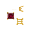Square V-End Filigree Earrings with Push Post