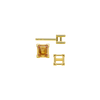 Square V-End Basket Earrings with Push Post