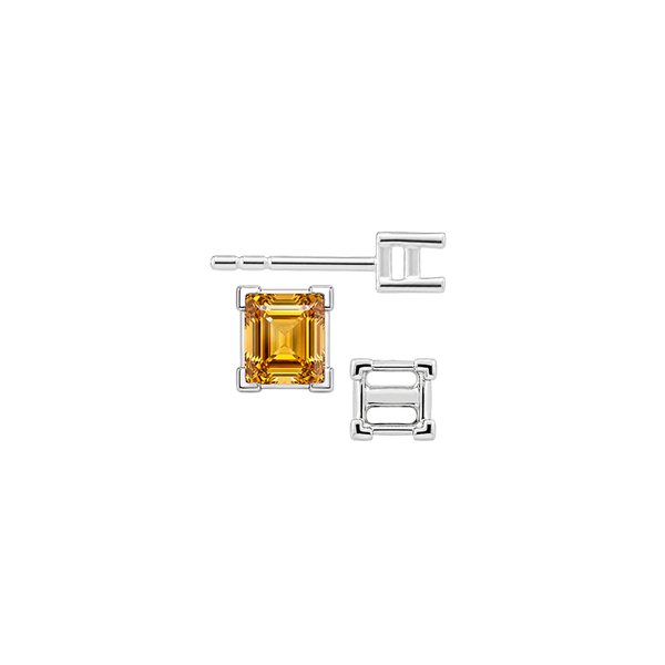 Square V-End Basket Earrings with Push Post