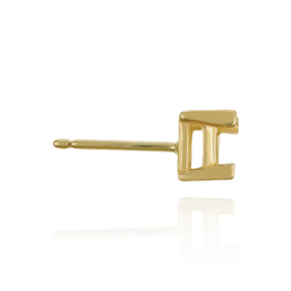 14K Gold, 18K Gold, Platinum ITI NYC Square V-End Basket Earrings