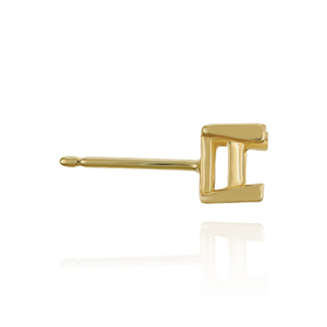 14K Gold, 18K Gold, Platinum ITI NYC Square V-End Basket Earrings