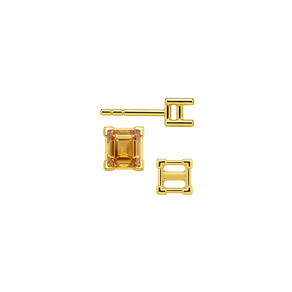 Square V-End Basket Earrings with Push Post