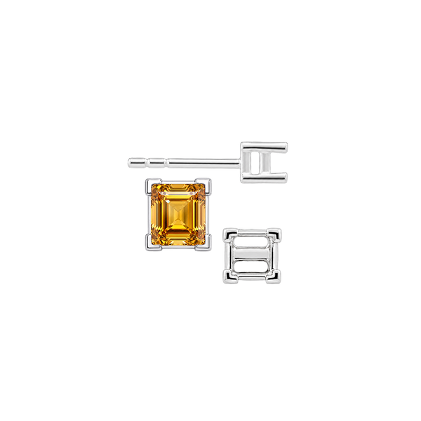 Square V-End Basket Earrings with Push Post