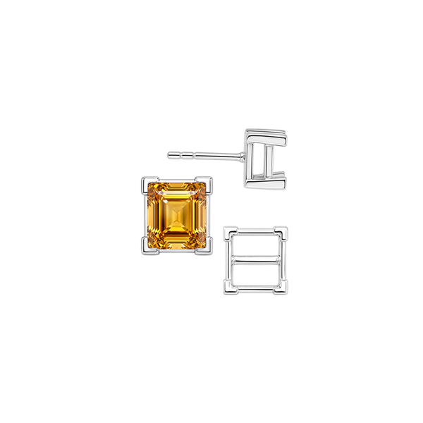 Square V-End Basket Earrings with Push Post