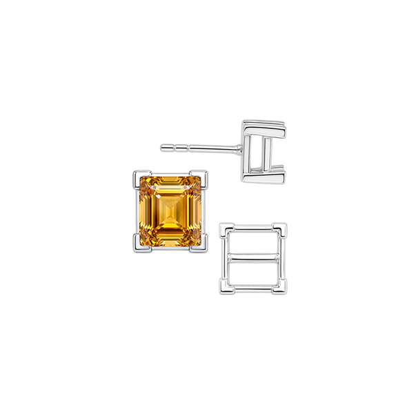 Square V-End Basket Earrings with Push Post