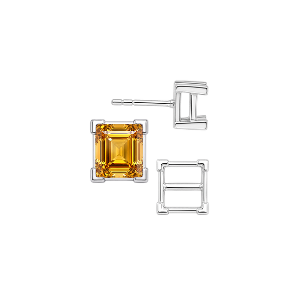 Square V-End Basket Earrings with Push Post