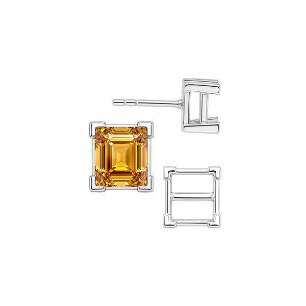 Square V-End Basket Earrings with Push Post