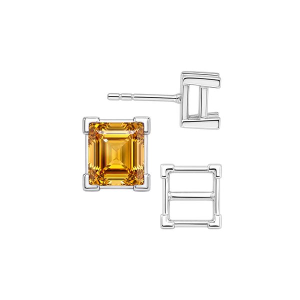 Square V-End Basket Earrings with Push Post