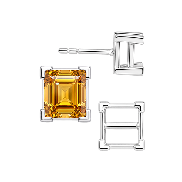 Square V-End Basket Earrings with Push Post
