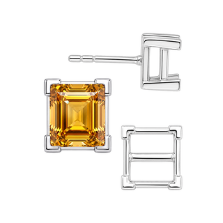Square V-End Basket Earrings with Push Post