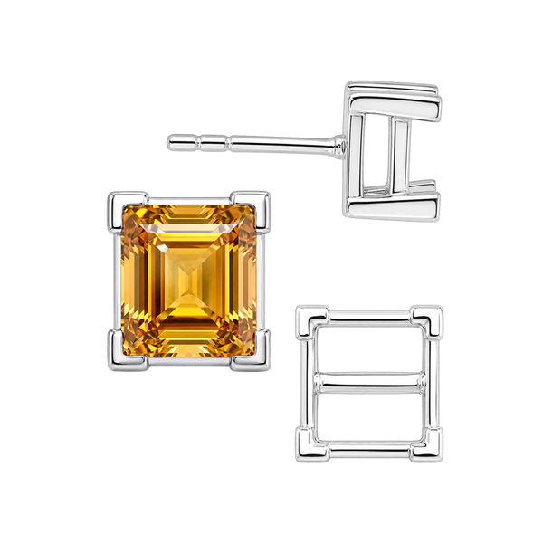 Square V-End Basket Earrings with Push Post
