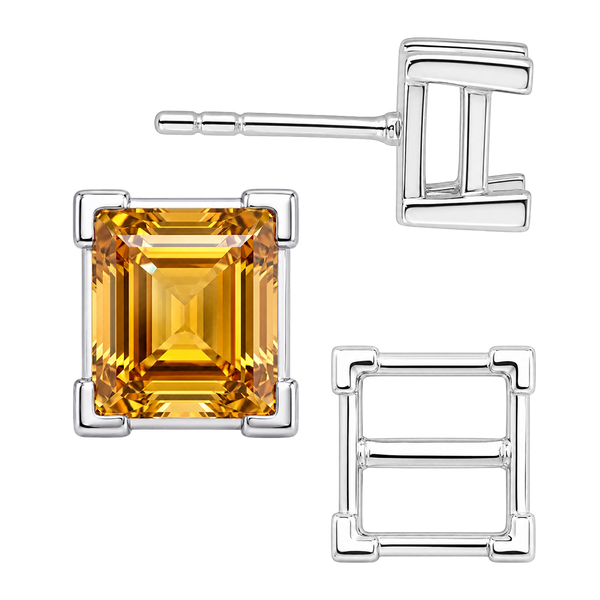 Square V-End Basket Earrings with Push Post
