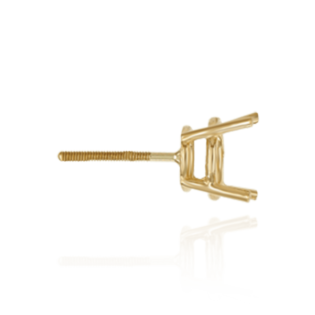 14K Gold, 18K ITI NYC Round Four Prong Standard Weight Basket Earrings with Screw Post
