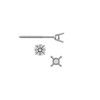 Round Four Prong Standard Weight Basket Earrings with Screw Post