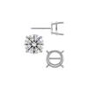 Round Four Prong Standard Weight Basket Earrings with Screw Post