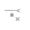 Round Four Prong Standard Weight Basket Earrings with Screw Post