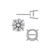 Round Four Prong Standard Weight Basket Earrings with Screw Post