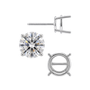 Round Four Prong Standard Weight Basket Earrings with Screw Post