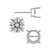Round Four Prong Standard Weight Basket Earrings with Screw Post