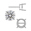 Round Four Prong Standard Weight Basket Earrings with Screw Post