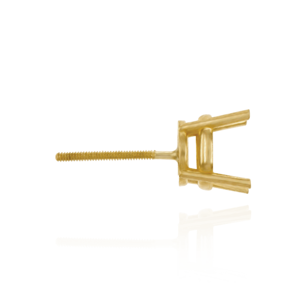 14K Gold ITI NYC Round Four Prong Medium Weight Basket Earrings with Screw Post