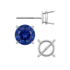 Round Four Prong Medium Weight Basket Earrings with Screw Post