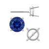 Round Four Prong Medium Weight Basket Earrings with Screw Post