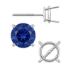 Round Four Prong Medium Weight Basket Earrings with Screw Post