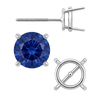 Round Four Prong Medium Weight Basket Earrings with Screw Post