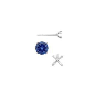 Round Four Prong Martini Style Earrings with Push Post