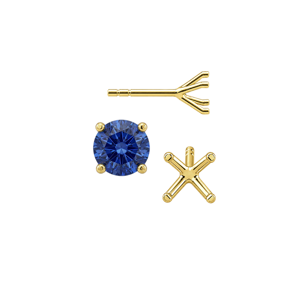 Round Four Prong Martini Style Earrings with Push Post