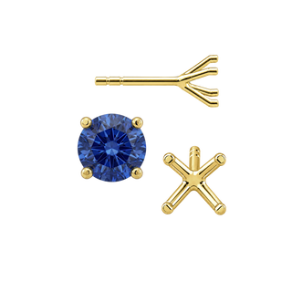 Round Four Prong Martini Style Earrings with Push Post
