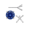 Round Four Prong Martini Style Earrings with Push Post