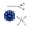 Round Four Prong Martini Style Earrings with Push Post