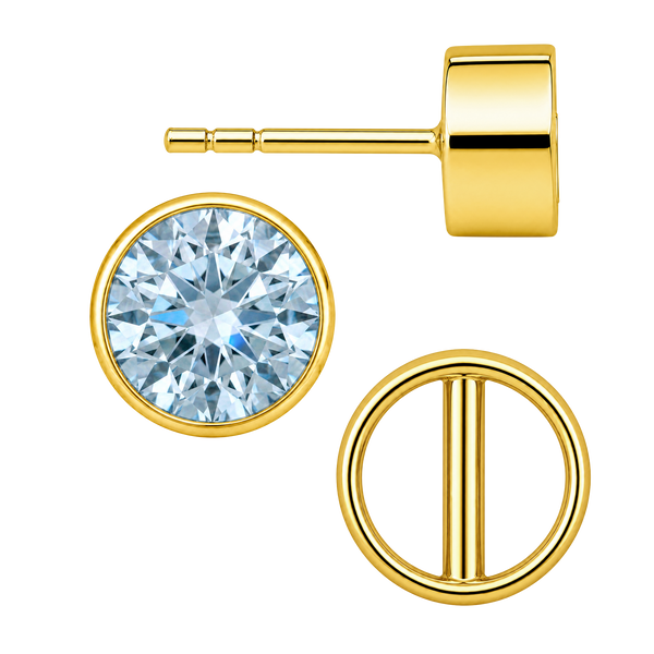 Round Bezel Earrings with Bearing (Metal Mold)