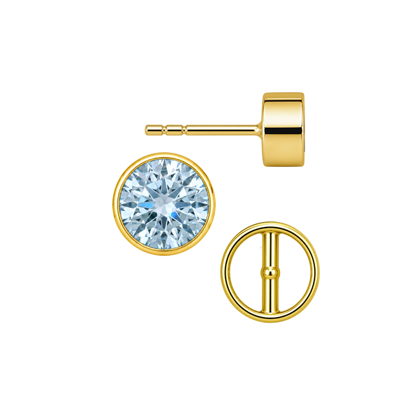 Round Bezel Earrings with Bearing (Metal Mold)