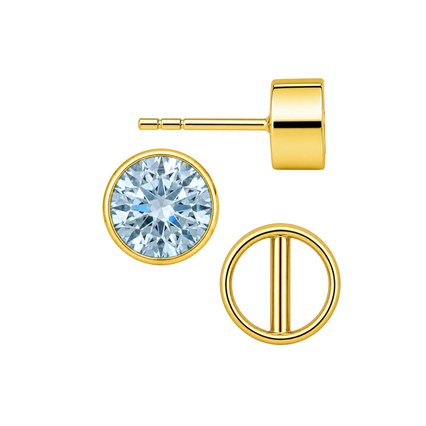 Round Bezel Earrings with Bearing (Metal Mold)