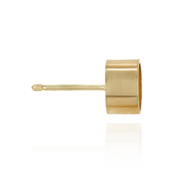 14K Gold ITI NYC Round Bezel Earrings with Bearing (Metal Mold)