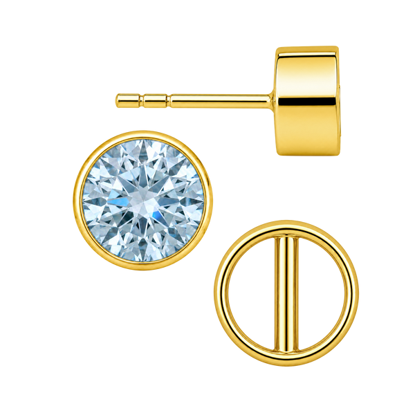 Round Bezel Earrings with Bearing (Metal Mold)