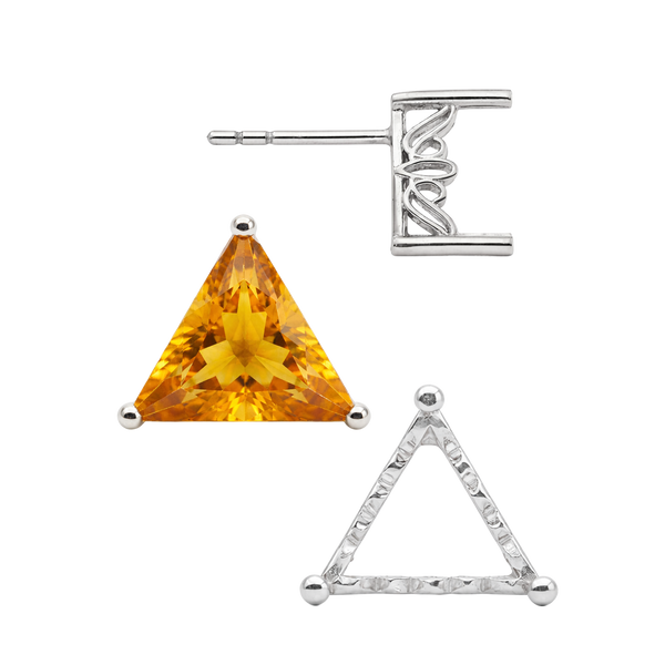 Triangle Filigree Earrings with Push Post