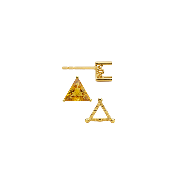 Triangle Filigree Earrings with Push Post