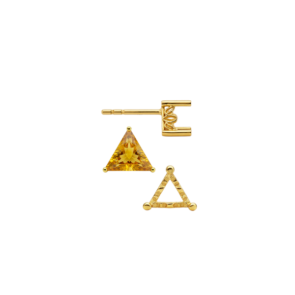 Triangle Filigree Earrings with Push Post