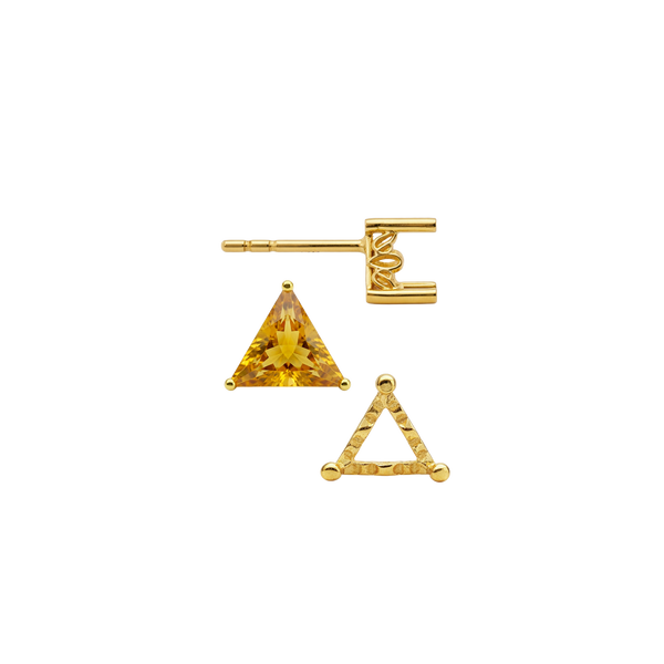 Triangle Filigree Earrings with Push Post
