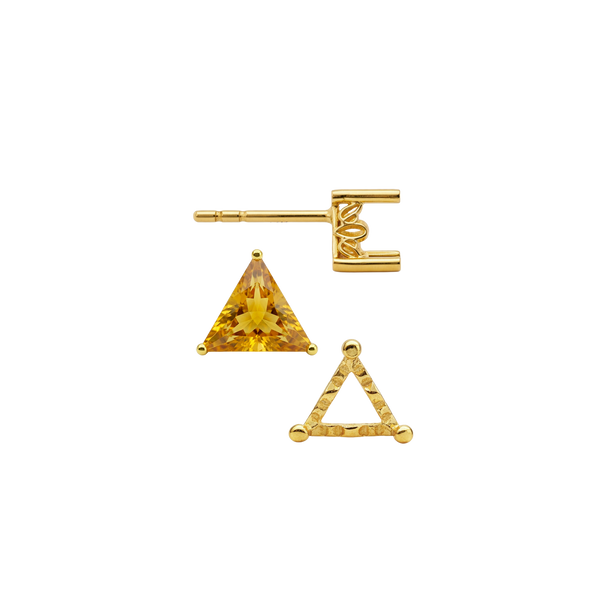 Triangle Filigree Earrings with Push Post