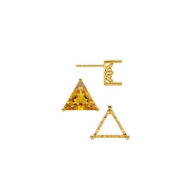 Triangle Filigree Earrings with Push Post