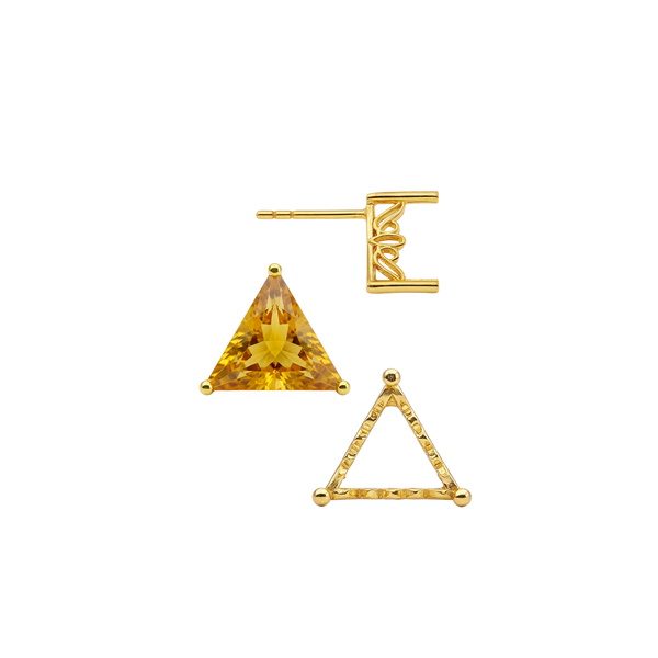 Triangle Filigree Earrings with Push Post