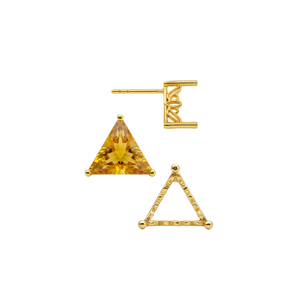 Triangle Filigree Earrings with Push Post