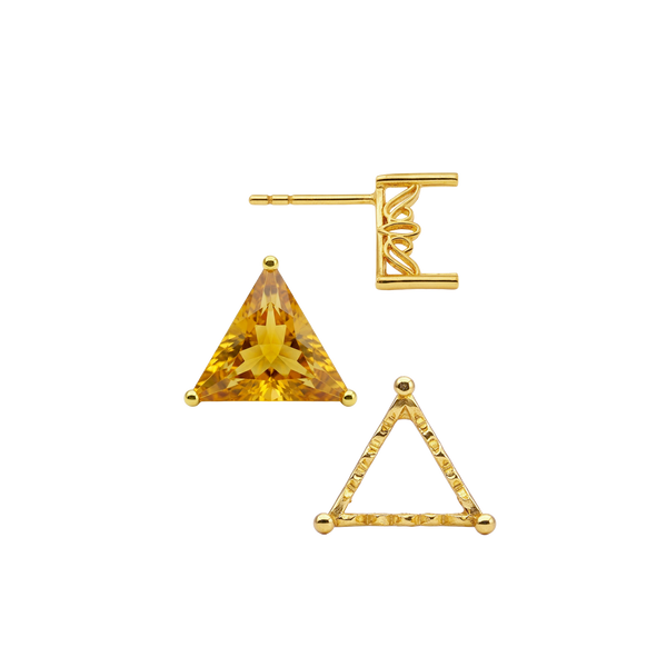 Triangle Filigree Earrings with Push Post