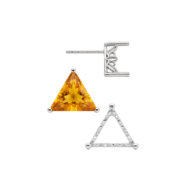 Triangle Filigree Earrings with Push Post