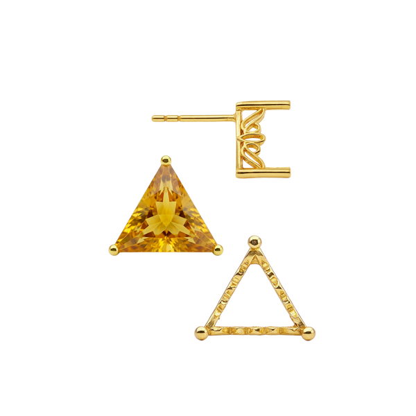 Triangle Filigree Earrings with Push Post